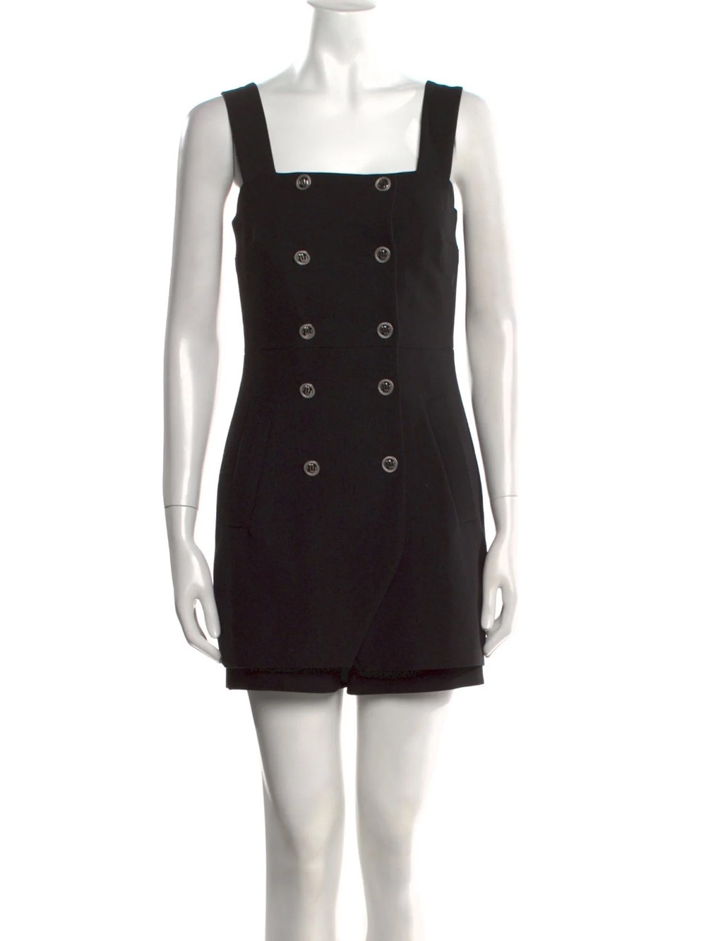 MAJE Ipyta Black Button Front Skort Romper Playsuit Sz 36 US Small